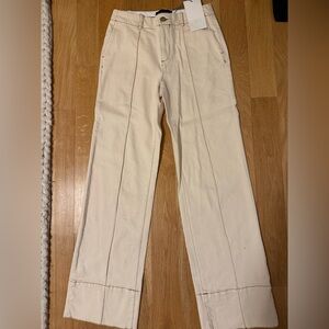 Zara Cream Straight Leg Pants